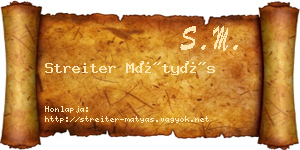 Streiter Mátyás névjegykártya